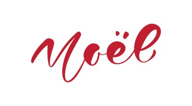 Noel vektör kaligrafik Noel el yazısı Fransızca metin. Kutlama kartı, poster, modern kış mevsimi kartpostalı ve broşür için Xmas tatil mektupları.