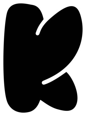 Modern K harfi logosu. Tatlı gökyüzü İngiliz eli izole edilmiş cesur alfabe. El yazısı yazı tipi. Büyük harf