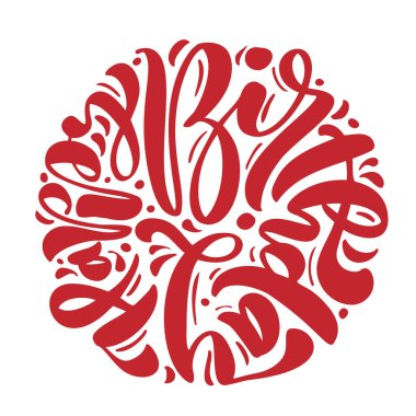 İyi ki doğdun El çizilmiş vektör metin cümlesi. Kaligrafi harfleri grafikler, posterler için klasik sanat ve tebrik kartı tasarımı. Kırmızı mürekkep çiziminde kaligrafik alıntı