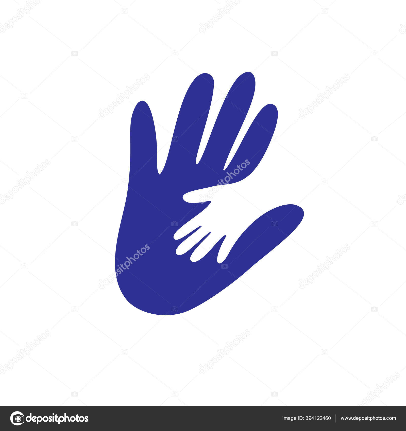Parent And Child S Hand Together Logo Concept Vector Graphic This Illustration Shows The Relationship Between Parent And Children The Kid S Hand Is Placed Over The Father Or Mother Hand Stock