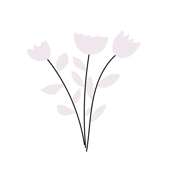 チューリップの手描きセット。白い背景に孤立した花。ヴィンテージベクトルイラスト — ストックベクタ