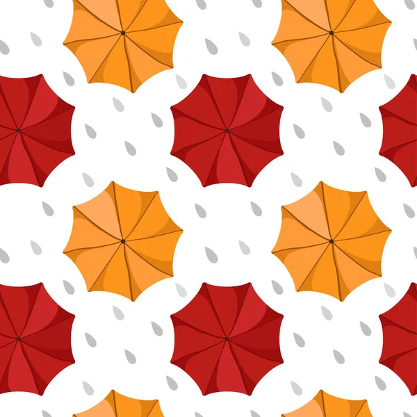 Διάνυσμα φθινόπωρο απρόσκοπτη ομπρέλες χρώμα και σταγόνες μοτίβο. Απλά ρίξτε το ρολόι στην παλέτα Swatch για να δημιουργήσετε το γέμισμα — Διανυσματικό Αρχείο