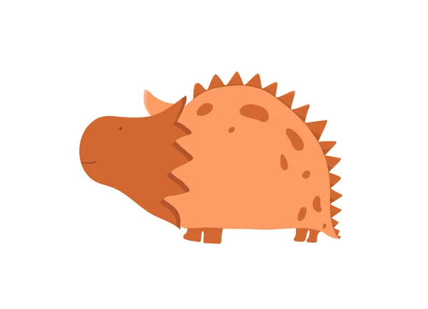 Egyszerű kis aranyos dinoszaurusz. Vektor rajzfilm illusztráció. Gyerekek dinó kép elszigetelt fehér háttérrel. Baba szörny hüllő nyomtatni póló, könyv, poszter, banner — Stock Vector