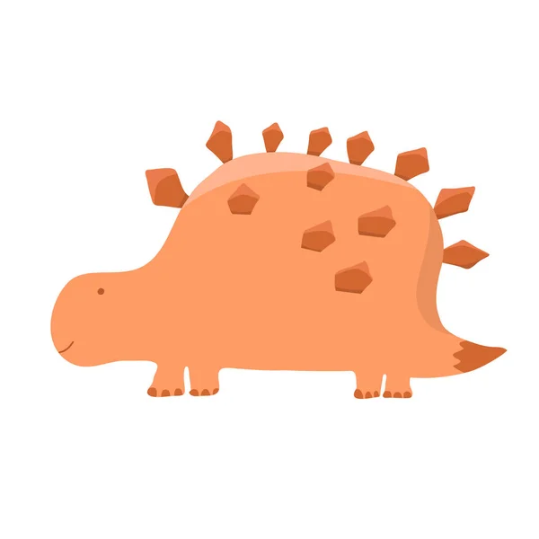 Édes kis dinoszaurusz. Vektor rajzfilm illusztráció. Gyerekek dinó kép elszigetelt fehér háttérrel. Baba szörny hüllő nyomtatni póló, könyv, poszter, banner — Stock Vector