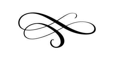 Girdap vektör süsü, çizgi stili. Klasik Filigran kaligrafik süsleme bukleleri. Menü, sertifika diploması, düğün davetiyesi, özet metin bölücüsü için dekoratif retro tasarım ögesi.