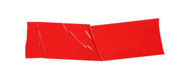 Kırışmış kırmızı bantla yaratılan göz alıcı yalıtımlı efekt şeffaf bir arka plana karşı, tasarım derinliği ve ilgisi artırır.