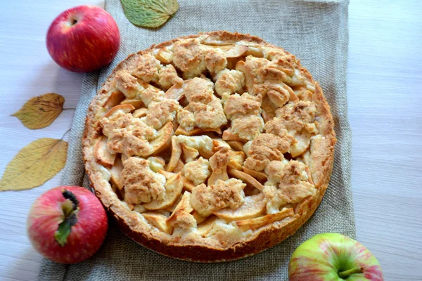 Tarta Manzana Casera Comida Otoño Postre — Foto de Stock