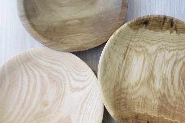 Boş masa mutfak dekor ahşap Tabaklarda kahverengi tonları