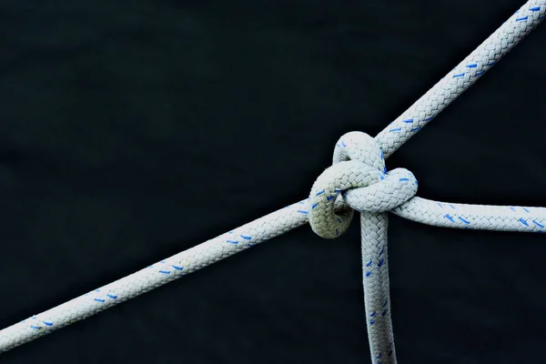 Knotted Rope Connection Closeup Concept — Stockfoto