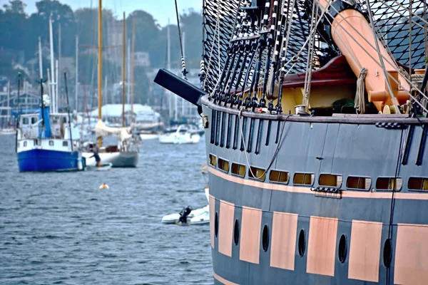 Höga Fartyg Detalj Med Tanke Newport Hamn — Stockfoto