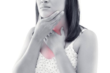 Asian women thyroid gland control. clipart
