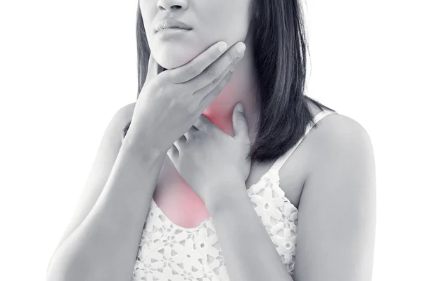 Asian women thyroid gland control. — Stock Photo, Image