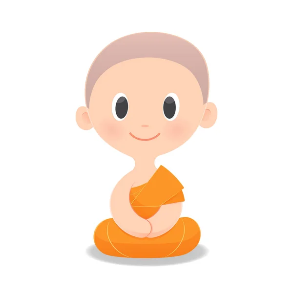 Kreslený buddhistický mnich z jihovýchodní Asie — Stockový vektor