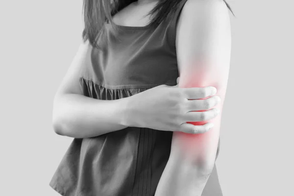 上臂疼痛 有肌肉问题的人 保健和医学概念 — 图库照片