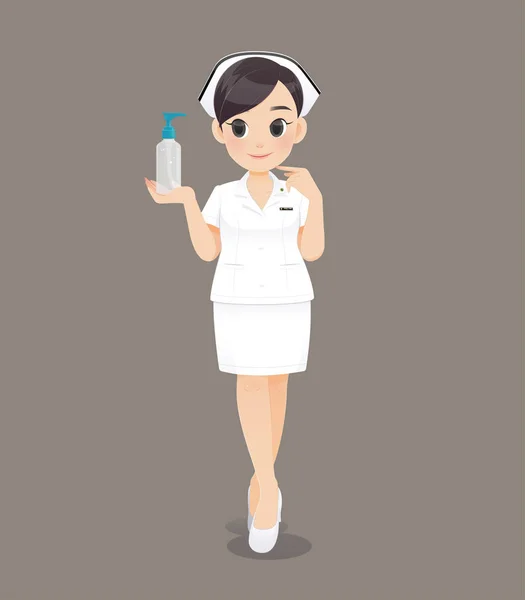 Tailândia enfermagem em uniforme branco — Vetor de Stock