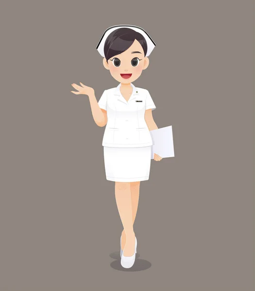 Thailand nursing in white uniform — Stock Vector