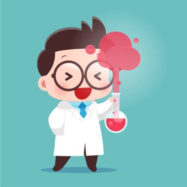 Test Tüpü ile Karikatür Bilim Adamı