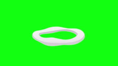 Duman ya da duman bombası patlaması ya da patlama elementleri karikatür 2D animasyonu yeşil ekran arka planında