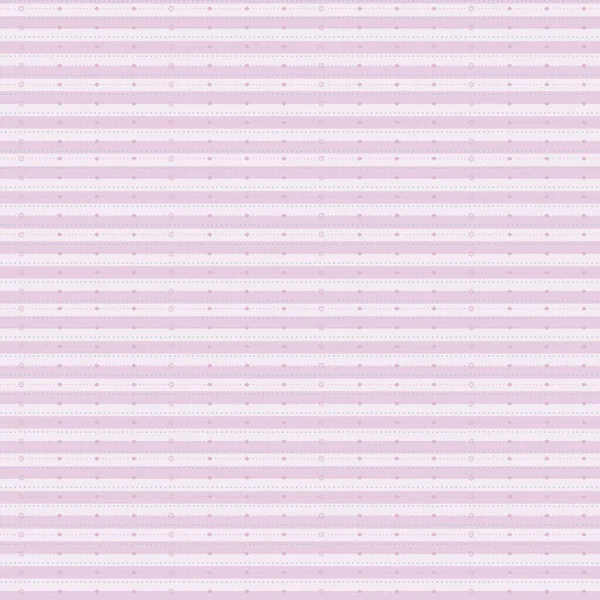 ストライプ光ピンクのかわいい赤ちゃんポイントと幾何学的な花背景の線のパターンでシームレスなパターンをベクトル — ストックベクタ