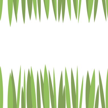 yeşil basit yeşil çimenlerin üzerinde beyaz arka plan sorunsuz arka plan üzerinde izole üst ve alt kartpostal