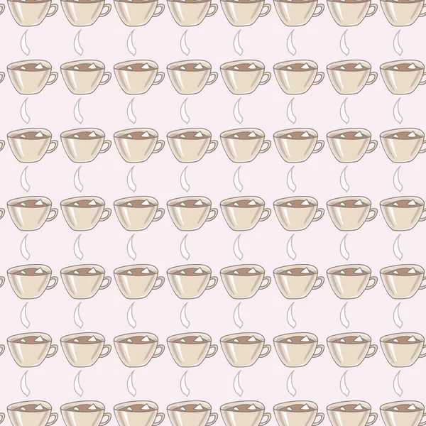 Kakao içki ve hatmi gri duman bar hafif kahve arka plan Dikişsiz desen vektör arka plan üzerine çizilen dağılımı ile seramik birleşiyor