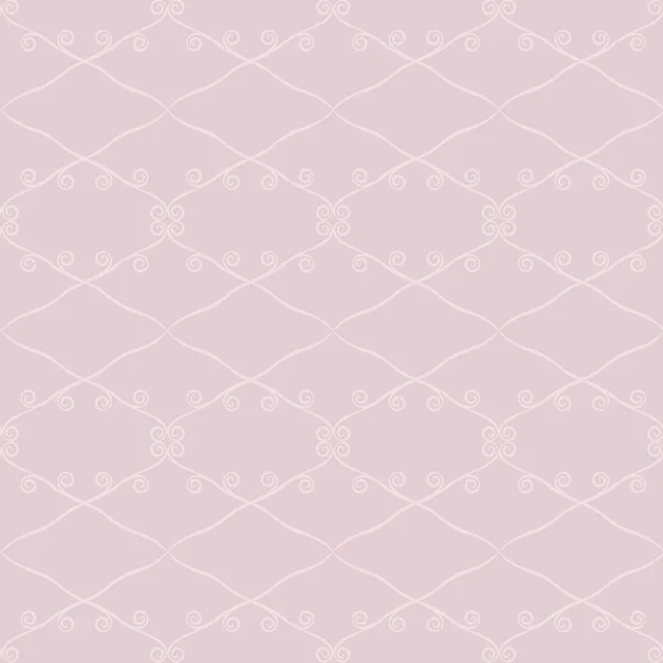 Erik yavaşça pembe ışık rhombus hatları ve bukleler daha hafif pembe bir arka plan döşeme yatak günlüğü üzerinde ışık retro sorunsuz vektör desen