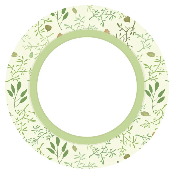 Wreath Circle Vector Pattern Branches Leaves Natural Background White Field — Stock Vector