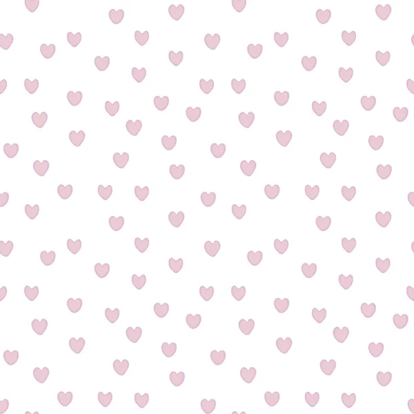 Серця Рожеві Фіолетовим Краєм Білому Фоні Безшовний Векторний Візерунок — стоковий вектор