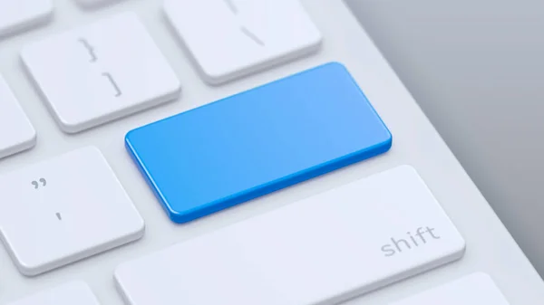 Teclado Moderno Con Tecla Azul Blanco Para Introducir Texto Logotipo —  Fotos de Stock