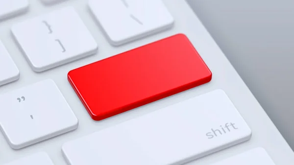 Teclado Moderno Con Tecla Roja Blanco Para Introducir Texto Logotipo —  Fotos de Stock