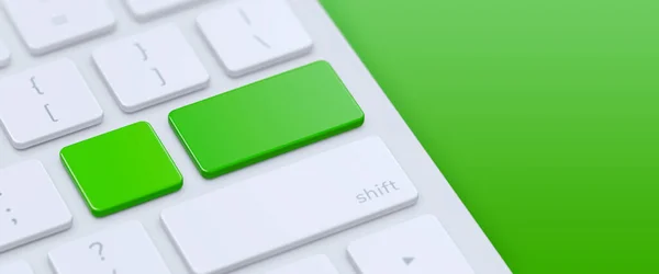 Teclado Moderno Con Teclas Verdes Blanco Para Introducir Texto Logotipo —  Fotos de Stock