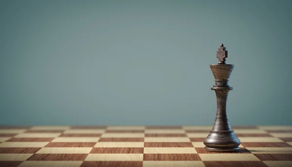 Satranç tahtasındaki siyah papaz. İş, strateji ve liderlik kavramı.