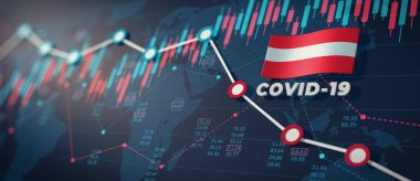 COVID-19 Coronavirüs Avusturya Ekonomik Etki Kavramsal Görüntü.