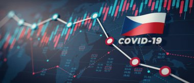 COVID-19 Coronavirüs Çek Cumhuriyeti Ekonomik Etki Kavramsal Görüntü.