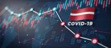 COVID-19 Coronavirüs Letonya Ekonomik Etki Kavrama Görüntüsü.