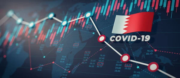 Imagen Del Covid Coronavirus Bahrain Economic Impact Concept —  Fotos de Stock