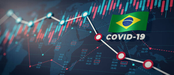 COVID-19 Coronavirus Brazil Economic Impact Concept Image.