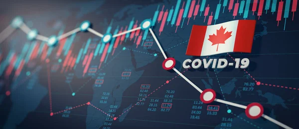 Imagen Del Covid Coronavirus Canada Economic Impact Concept —  Fotos de Stock