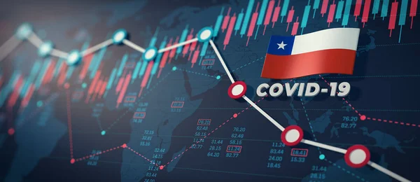 Covid Coronavirus Chile Konceptbild — Stockfoto