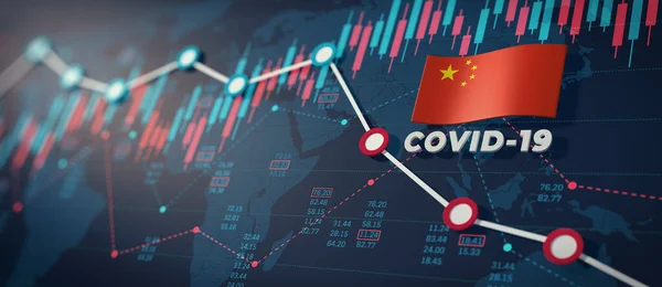 Covid Coronavirus China Economic Impact Concept Image — 图库照片