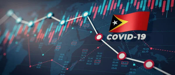 Covid Coronavirus Östtimor Ekonomisk Påverkan Concept Image — Stockfoto
