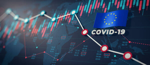 COVID-19 Coronavirus European Union Economic Impact Concept Image.