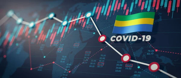 Covid Coronavirus Gabon Ekonomisk Påverkan Konceptbild — Stockfoto