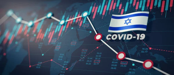 Covid 19コロナウイルスイスラエル経済への影響コンセプトイメージ — ストック写真