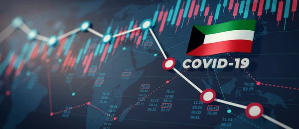 Covid Coronavirus Kuwait Ekonomisk Påverkan Concept Image — Stockfoto