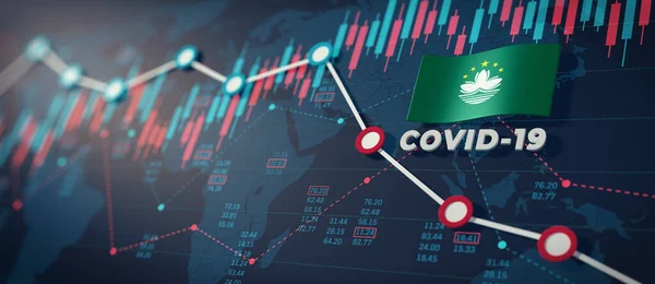 Covid Coronavirus Macau Ekonomisk Påverkan Concept Image — Stockfoto