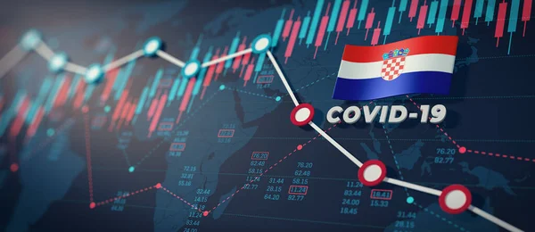 Covid Coronavirus Croatia Gambar Konsep Dampak Ekonomi Stok Lukisan  