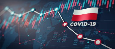 COVID-19 Coronavirus Polonya Ekonomik Etki Kavramsal Görüntü.