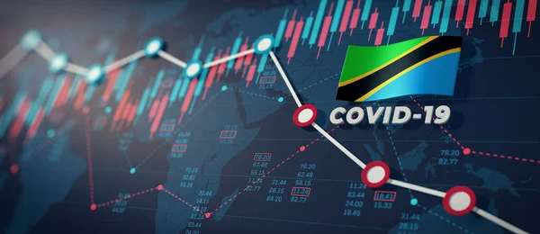 Covid Coronavirus Tanzania Ekonomisk Påverkan Konceptbild — Stockfoto