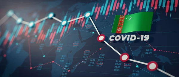 Covid Coronavirus Turquemenistão Conceito Impacto Econômico Imagem — Fotografia de Stock